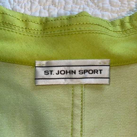 St John Sport Jacket Blazer Cardigan Neon Bright Green - Picture 6 of 8